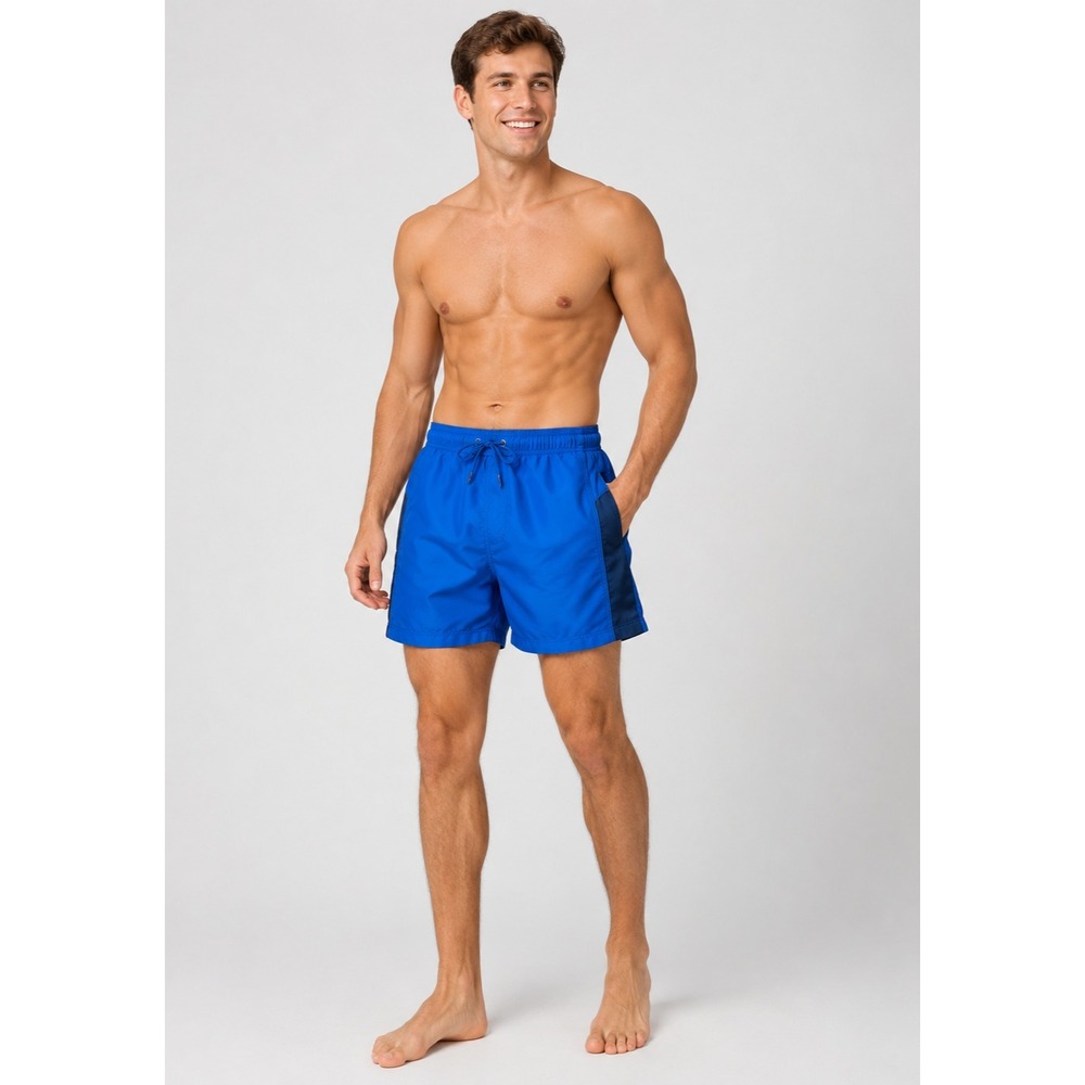 Speedo Swim Trunks Mens XL Blue Polyester Mesh Lined Pockets Drawstring